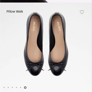 ALDO Women's Black Flats with Bow Detail